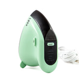 A TEKO personal massager shown on a white background with its power cord. The device has a mint green body with a black top panel and a small green KETO logo.