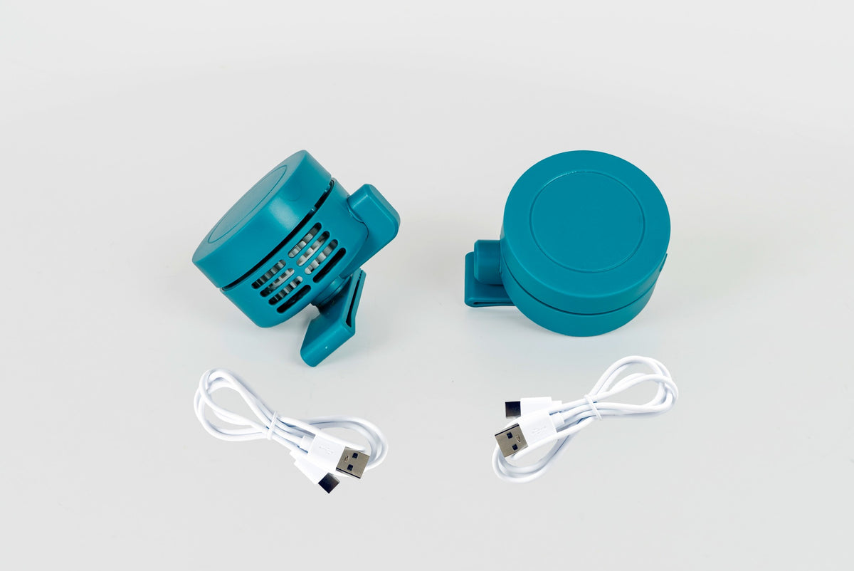 3" Mini Clip-on Rechargeable Fans, Set of 2
